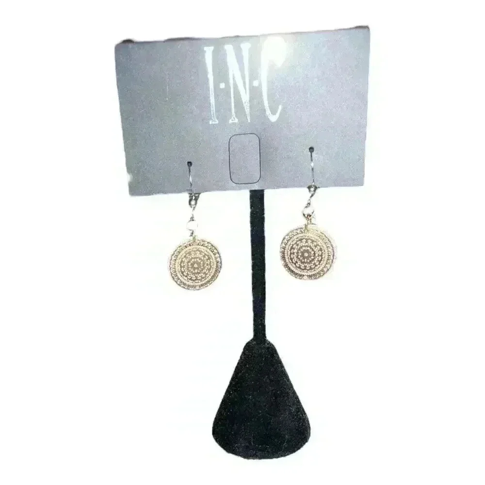 I.N.C.‎ Gold/Silver Round Drop Earrings